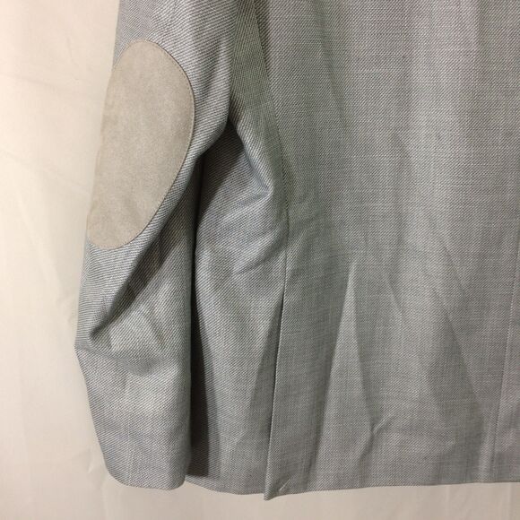 Van Heusen Studio Gray Blazer Mens 48R 2 Button 2 Vent Elbow Patch Paisley Lined - Picture 5 of 7